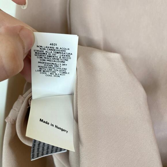 ALBERTA FERRETTI Pink Nude Shift Dress Long Sleeve Simple Office Size 2 - Picture 7 of 9